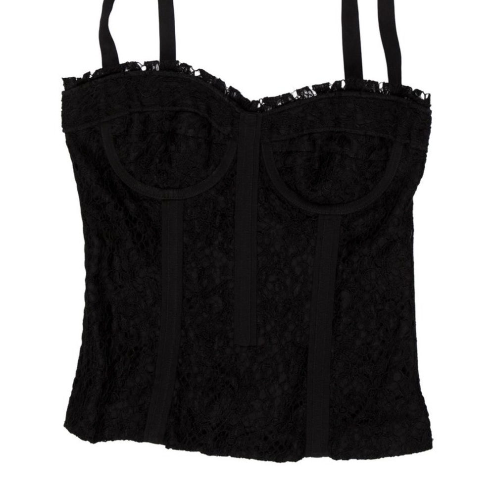 Black Lace Bustier Top